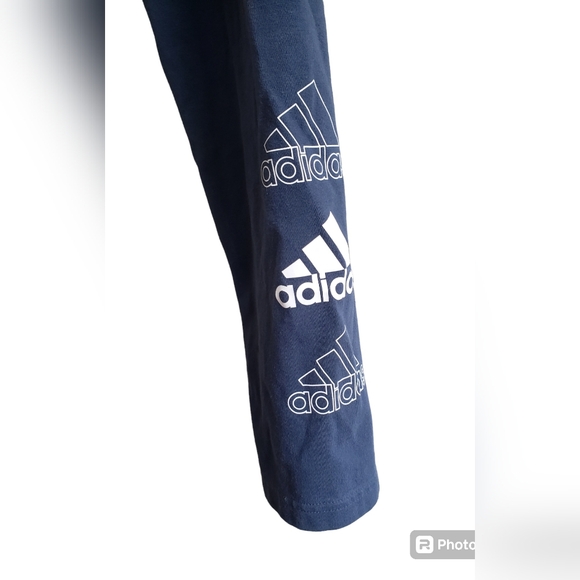 Adidas Stacked Logo Leggings Navy S - Picture 3 of 8